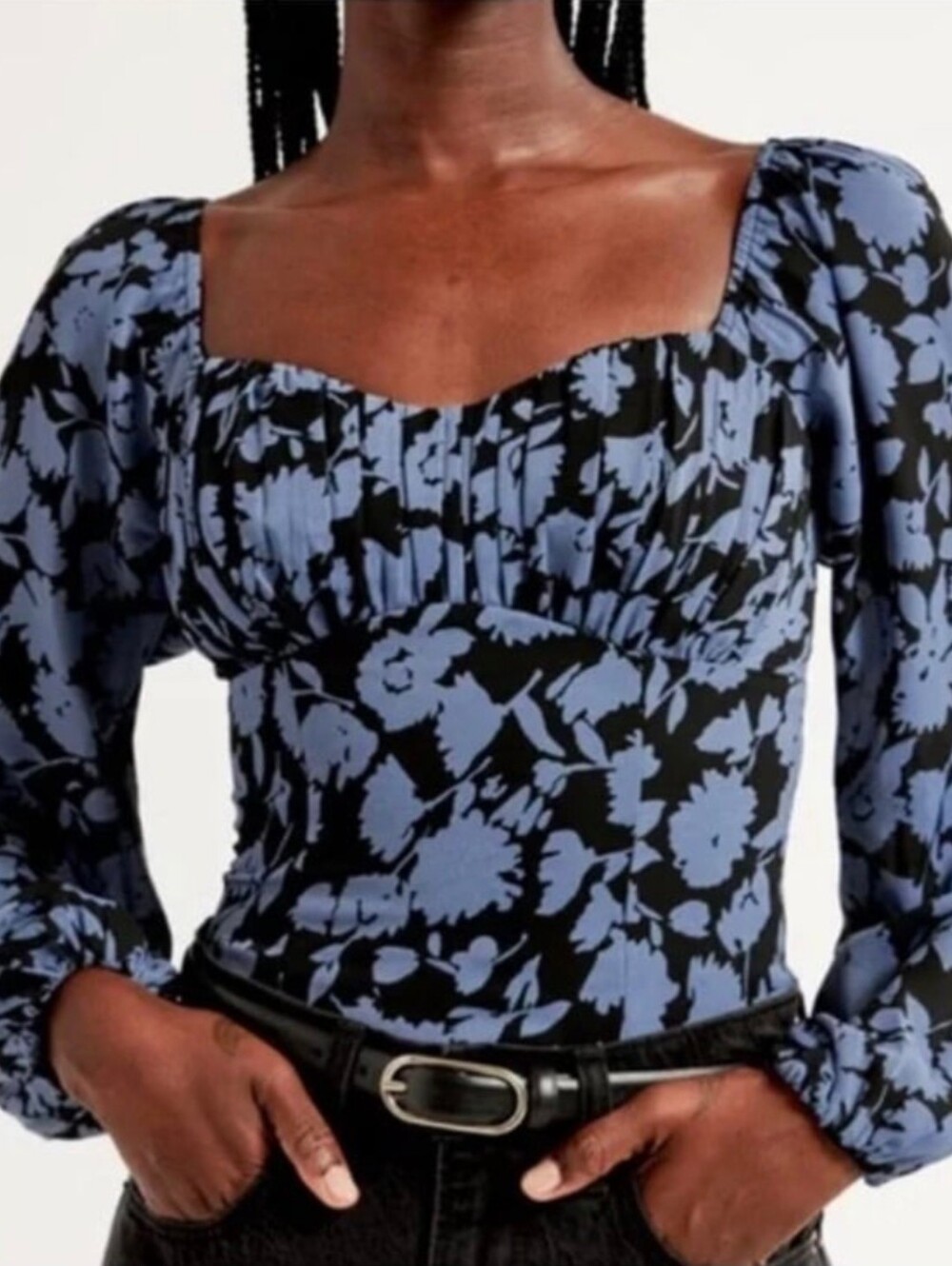 Abercrombie & Fitch Floral Sweetheart Neckline blouse  - Size XS - New With Tags